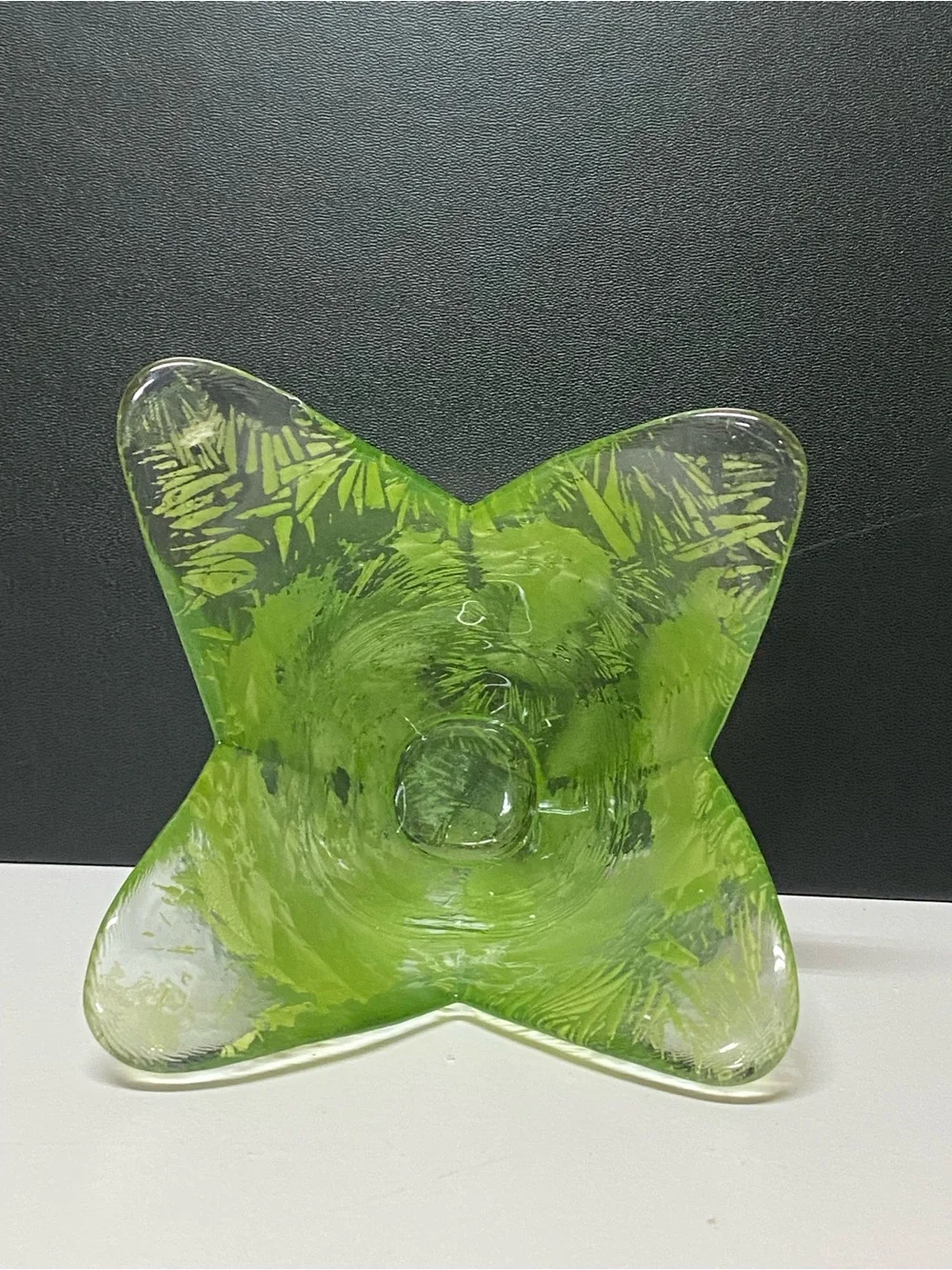 Vintage Green Tulip Shaped Vase